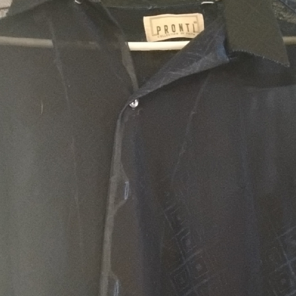 Pronti Black Button-Up Shirt